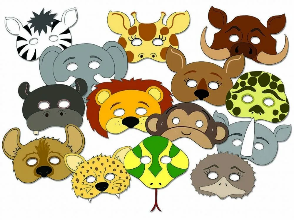WILD ANIMALS MASKS 14PCS