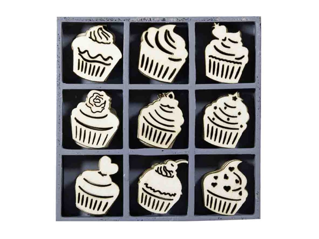 CUPCAKES ΞΥΛΙΝΑ 3 εκ. 45 τεμ.