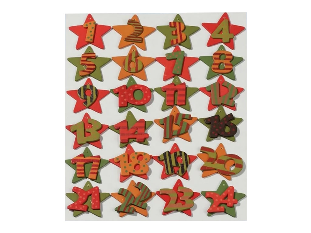 ΑΡΙΘΜΟΙ ΞΥΛΙΝΟΙ CHRISTMAS STAR 1-24 4,5 εκ.