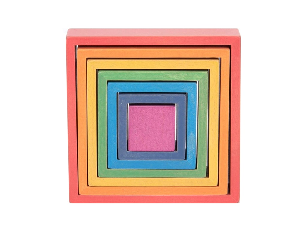 ΤΕΤΡΑΓΩΝΑ RAINBOW BLOCKS ΞΥΛΙΝΑ 7 τεμ.