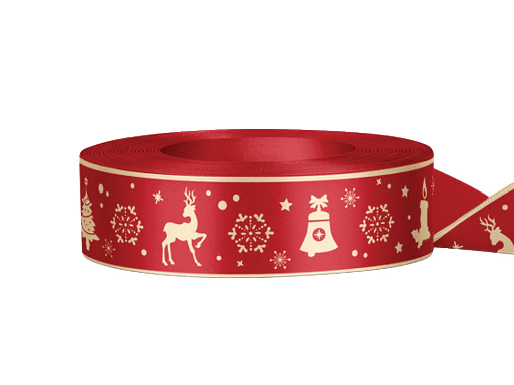 ΚΟΡΔΕΛΑ ΣΑΤΕΝ CHRISTMAS ΚΟΚΚΙΝΟ/ΧΡΥΣΟ 4 μ. 5 εκ.