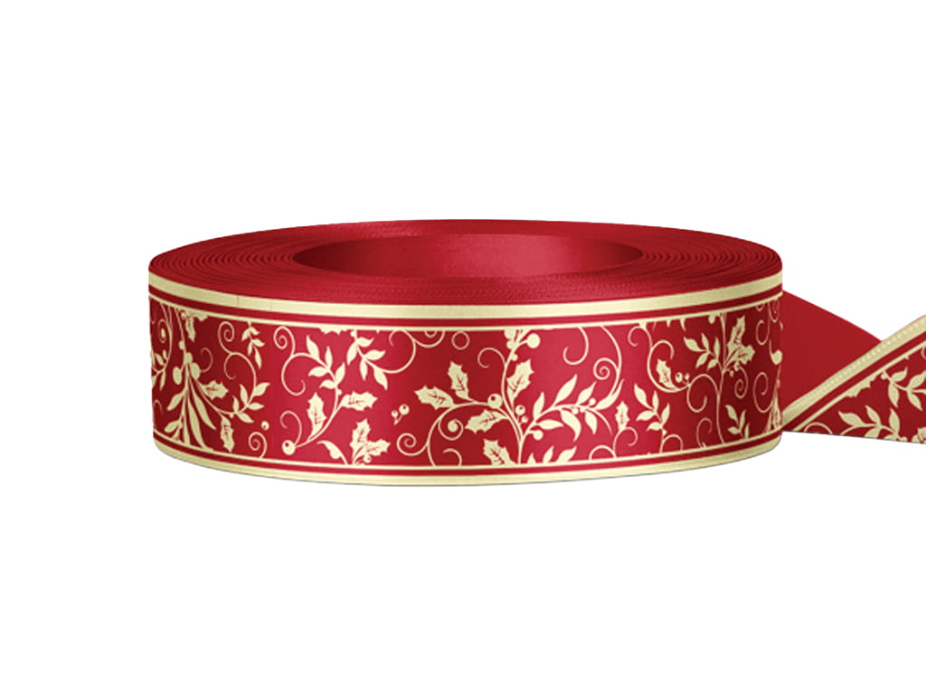 ΚΟΡΔΕΛΑ ΣΑΤΕΝ CHRISTMAS ΓΚΙ ΚΟΚΚΙΝΟ/ΧΡΥΣΟ 4 μ. 5 εκ.