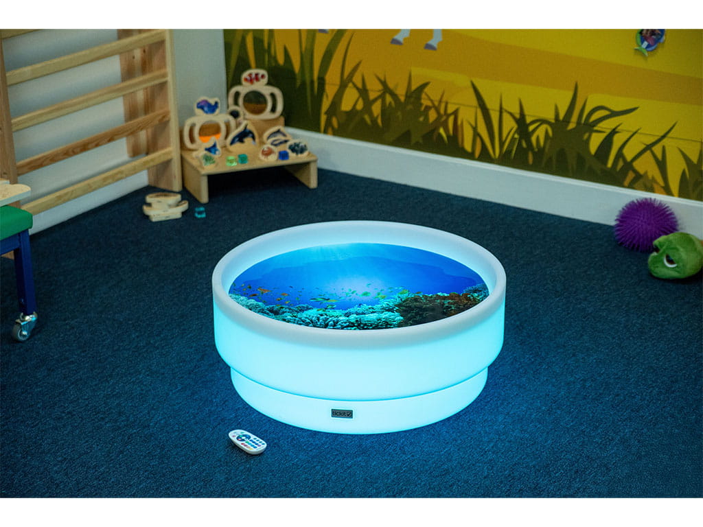 ΦΩΤΕΙΝΟ ΤΡΑΠΕΖΙ ΑΜΜΟΥ & ΝΕΡΟΥ SENSORY ΣΤΡΟΓΓΥΛΟ 69Χ28,5 εκ.