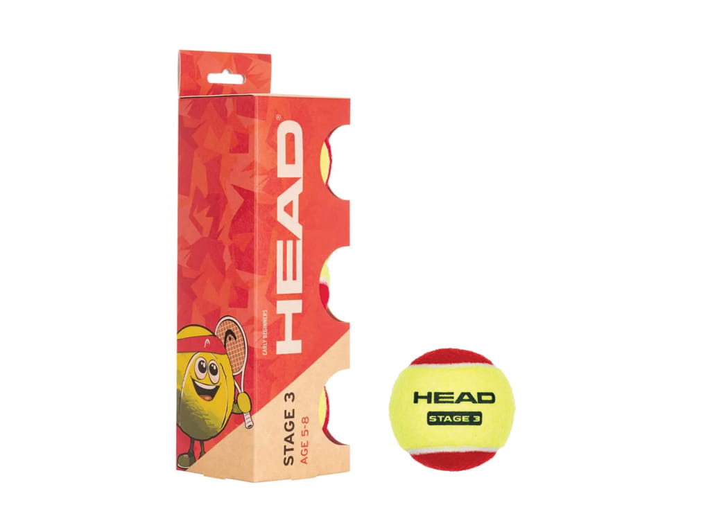 ΜΠΑΛΑΚΙΑ ΤΕΝΙΣ HEAD STAGE 3 RED 3 τεμ.
